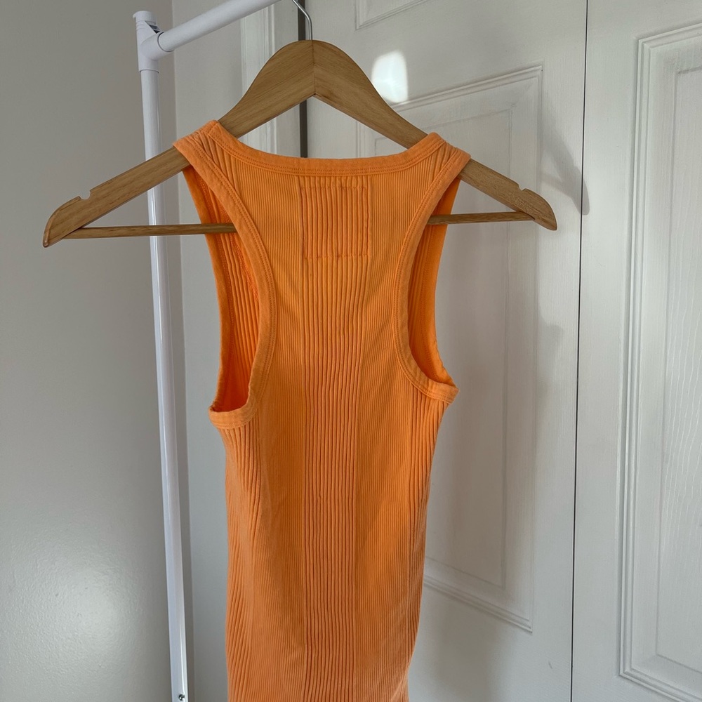 Orange Ribbed Tank Top - Picture 2 of 4